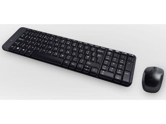 Logitech MK220, Langaton, USB, Musta, Sisältää hiiren