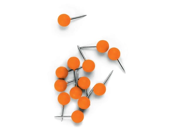 Nobo-ilmoitustaulun tapit, oranssit - 100 kpl.