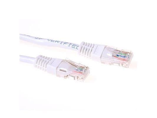 Vit 0,5 m U/UTP CAT6 patchkabel med RJ45-kontakter