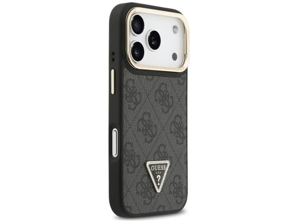 Guess 4G PU Triangle Logo &amp; Stand Camera Magsafe Case for iPhone 17 Pro - Black