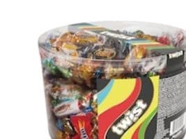 Chokolade Twist 1500g i plastbøtte