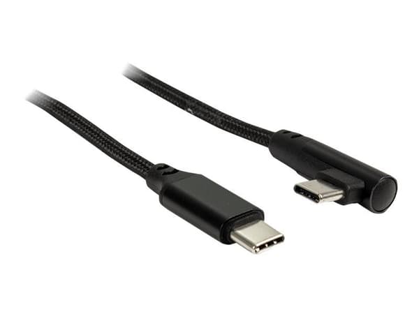 Inter-Tech - USB-kabel - USB-C (hann) rett til USB-C (hann) vinklet - 1 m