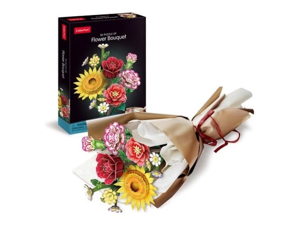 Cubicfun 3D-pussel stora blommor bukett
