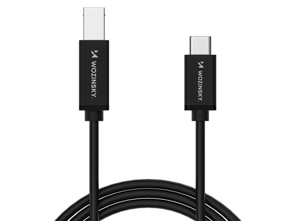 Wozinsky WKDDY1S USB-B - USB-C 1m kaapeli - musta
