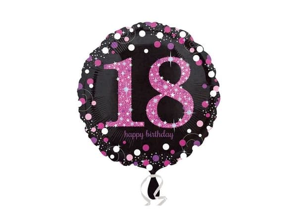 Folie ballon 18 år Pink Sparkling