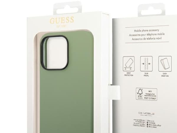 Guess silikonlogoplatta MagSafe-skal till iPhone 14 Pro Max - grön