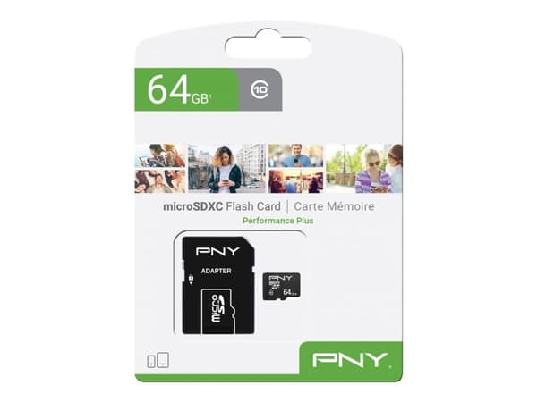 PNY Performance Plus - Flash-minneskort - 64 GB - Class 10 - microSDXC