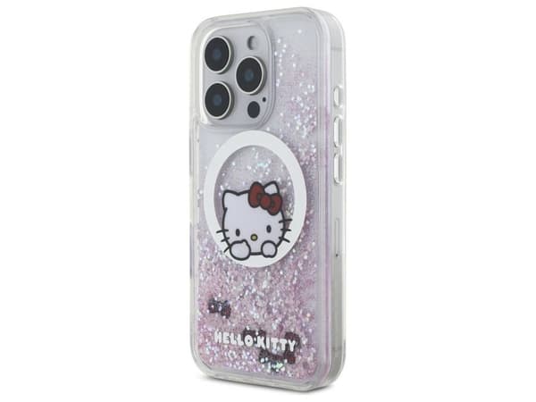 Hello Kitty Liquid Glitter Sweet Kitty Bows MagSafe-deksel til iPhone 16 Pro Max - hvit