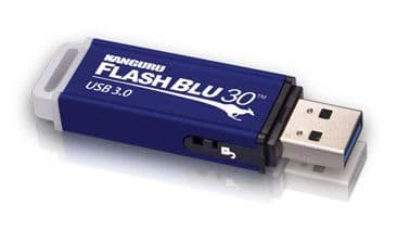 Kanguru FlashBlu30 USB 3.0 with Write Protect Switch - USB flash-enhet - 16 GB - USB 3.0