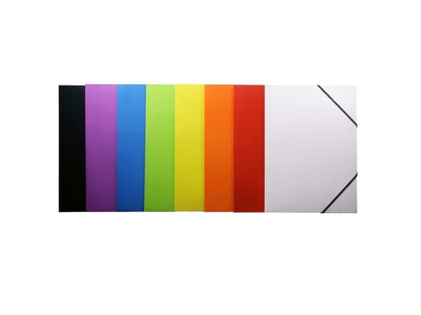 Kartonmappe Q-Line A4 rød m/3 klapper &amp; elastik blank - (10 stk.)