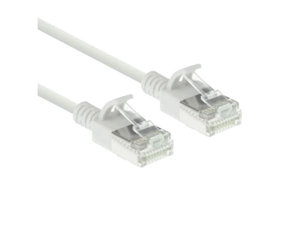 ACT White 0,15 m LSZH U/FTP Cat6A datacenter slimm patchkabel med RJ45 (DC6930)