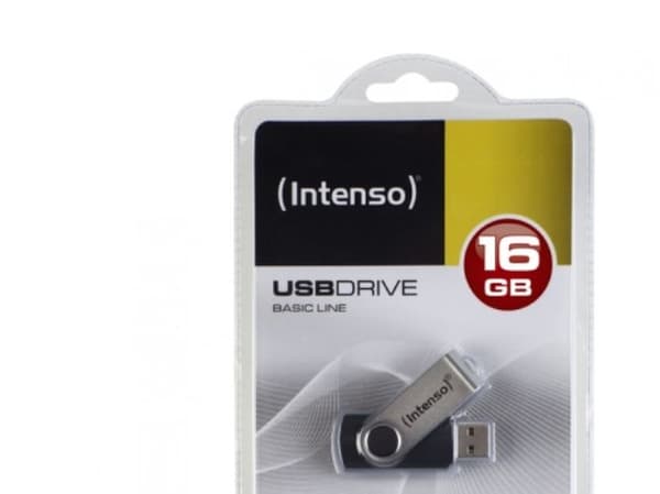 Intenso USB Flash 16GB Basic Line, 16 GB, USB A-tyyppi, 2.0, Harmaa