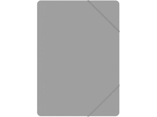 Folder with a rubber band, OFFICE PRODUCTS, A4, PP, 500 microns, 3-compartments, gray