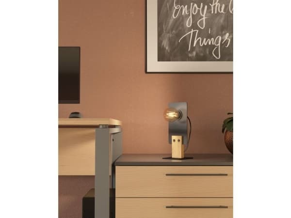 EGLO BRAMERTON bordlampe E27 sort/tre FSC