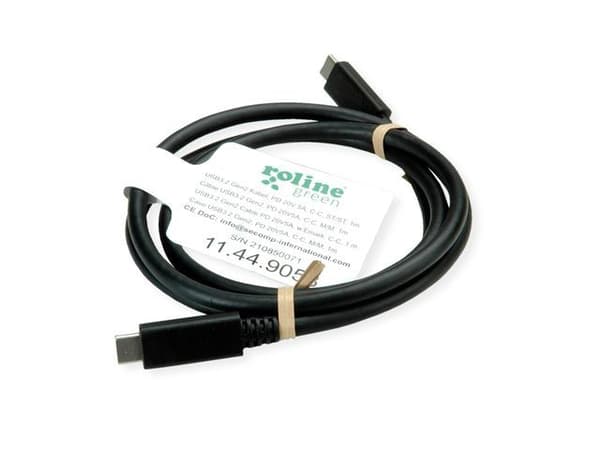 Secomp 11.44.9052, 0,5 m, USB C, USB C, USB 3.2 Gen 2 (3.1 Gen 2), 10 Gbit/sek., Sort