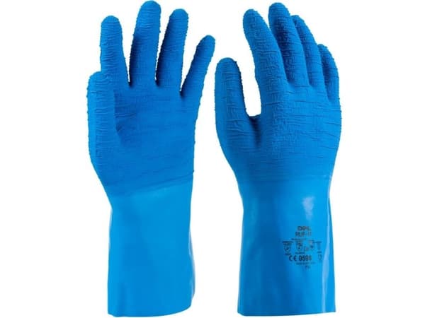 Latex handske, DPL Ruf-it, 7,5/S, blå, latex