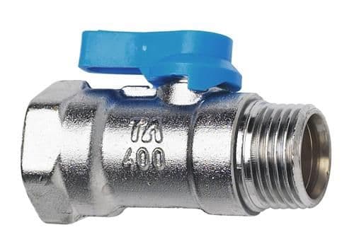 TA400 1/2" kulventil muff/nippel med blått vred