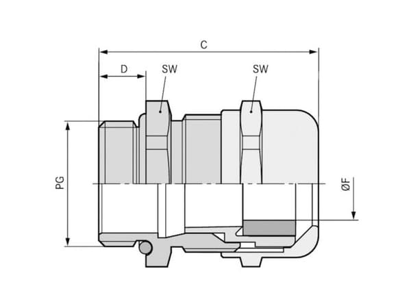 LAPP 52115700 kabelgenomföring PG7 mässing 100 st