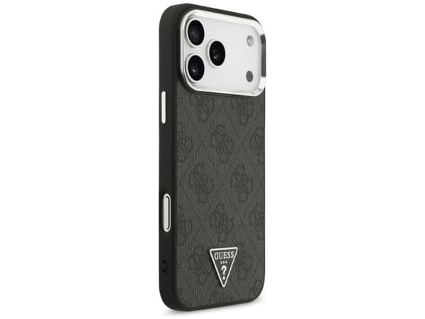 Guess 4G Triangle Logo MagSafe Case for iPhone 17 Pro Max / 18 Pro Max - Black &amp; Silver