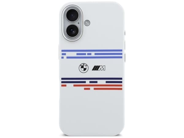 BMW M Silicon Horizontal Line MagSafe Case for iPhone 17 - White