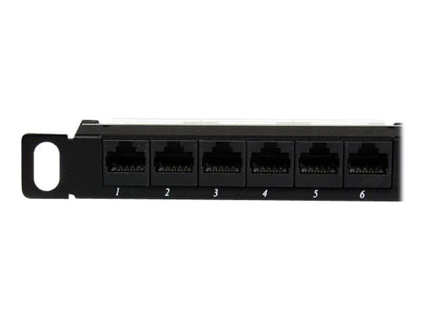 StarTech.com PANELHU24, RJ-45, Cat5e, Telinekiinnitys, 0.5U, musta, 482 mm