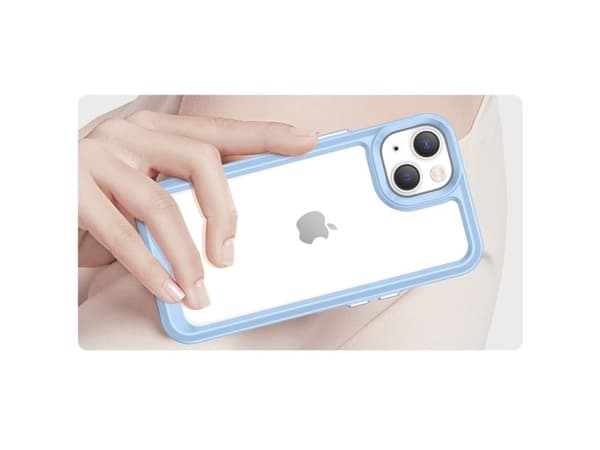 Outer Space-skal för iPhone 14 Plus hårt skal med gelram - blå