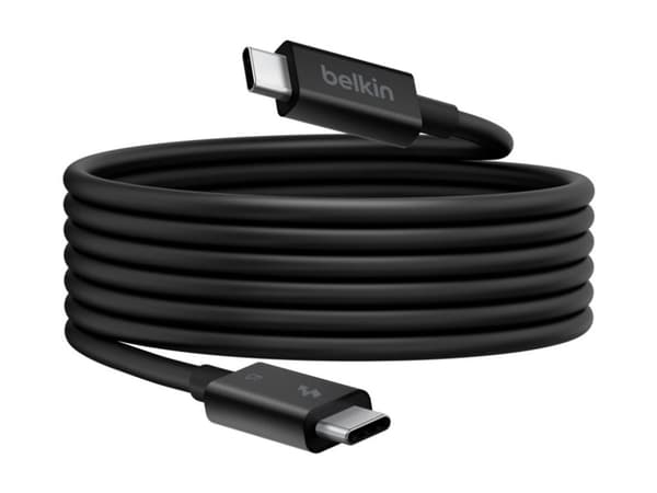 Belkin CONNECT - Thunderbolt-kabel - Thunderbolt 5 (hann) til Thunderbolt 5 (hann) - USB4 / Thunderbolt 3 / Thunderbolt 4 / Thunderbolt 5 / Display...