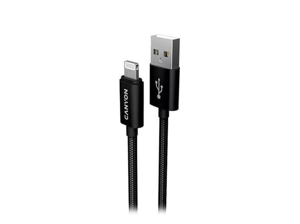 Canyon MFI-3, 0,96 m, Lightning, USB A, Hanstik, Hanstik, Sort