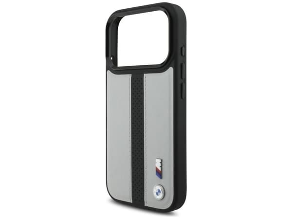 Deklas BMW M Perforated Stripe Logo MagSafe Apple iPhone 17 Pro pilka