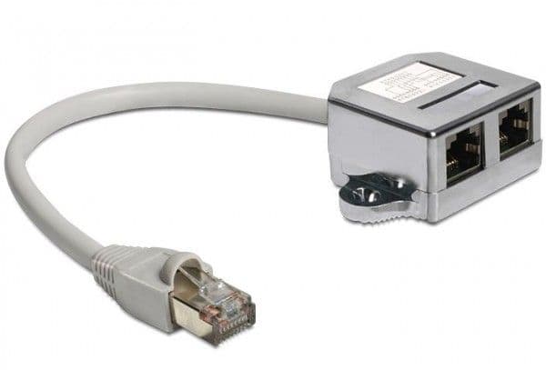 DeLOCK 65441, 0,15 m, RJ-45, 2 x RJ-45, Harmaa