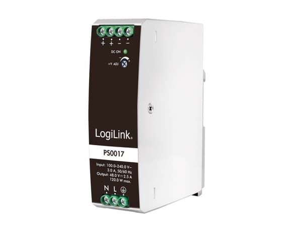 LogiLink DIN Rail Power Supply 120 W / 48 V