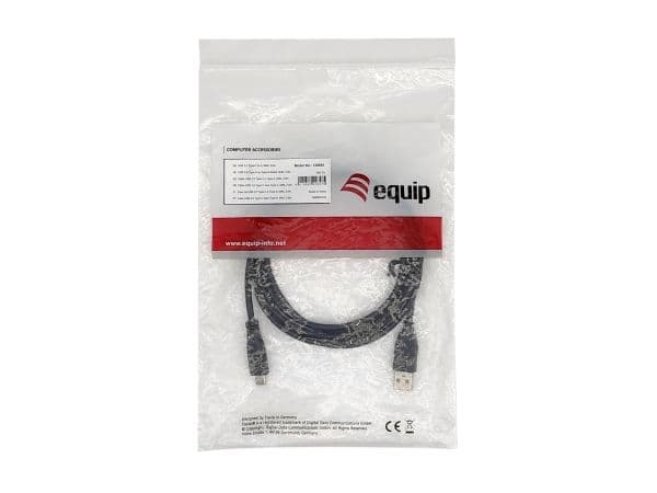 Equip 128830, 0,3 m, USB A, USB C, USB 2.0, 0,48 Gbit/sek, Sort