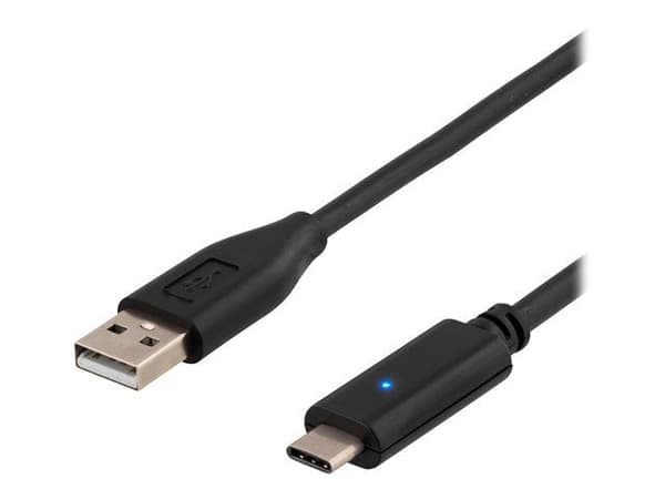 DELTACO - USB-kabel - USB (hann) til USB-C (hann) - USB 2.0 - 1 m - svart