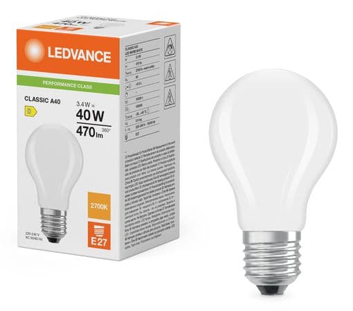 LED-lampe 3,4 W 827 frostet E27