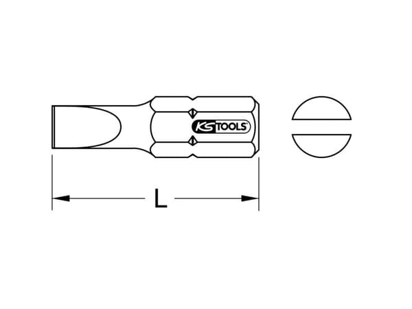 KS Tools 910.2233 Lige kærv-bit 3 mm Rustfrit stål V2A rustfri C 6.3 5 stk