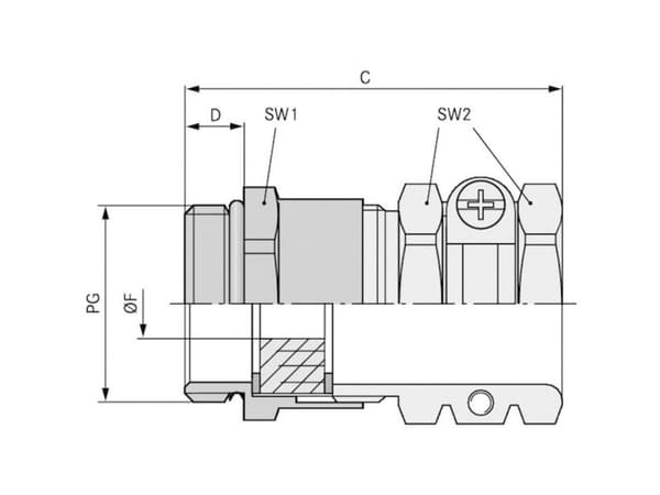 LAPP 52005600 kabelgenomföring PG9 mässing, 50 st