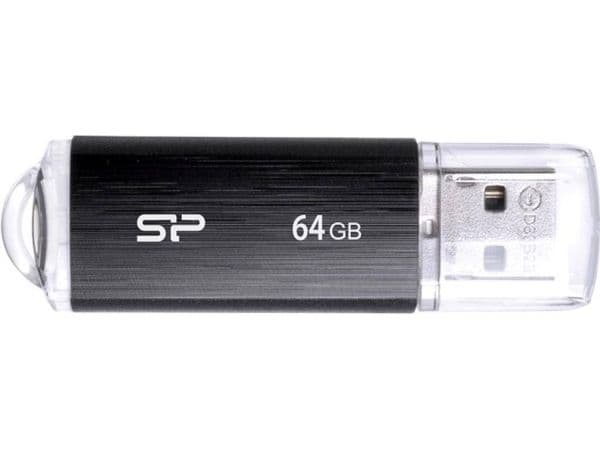 SILICON POWER Ultima U02 - USB-flashstasjon - 64 GB - USB 2.0 - svart