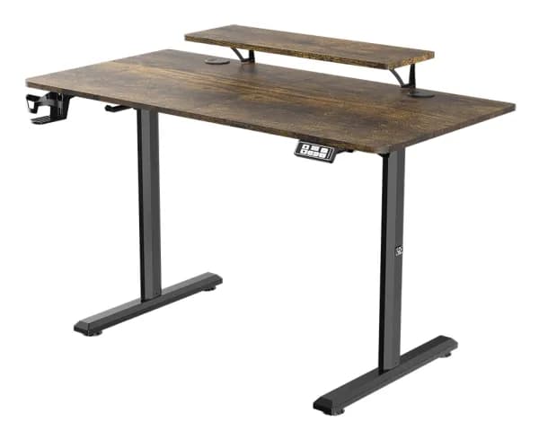Ultradesk HIGHLANDER, Rett, Rektangulær form, Spilling, Matt, Sort, T-ben