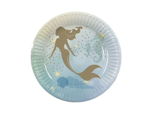 Mermaid paptallerkner, 23 cm