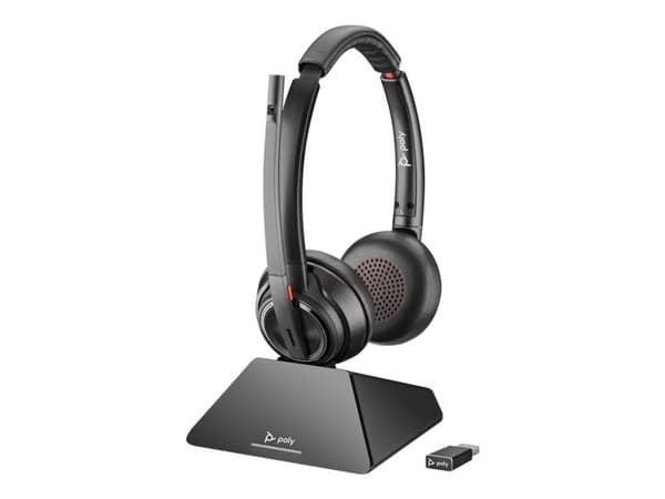 Poly Savi 8220 UC - Standard - hodesettsystem - on-ear - DECT 6.0 - trådløs