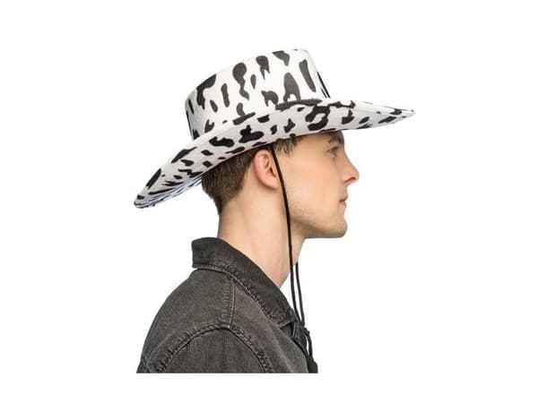 Cowboyhatt med kuemønster