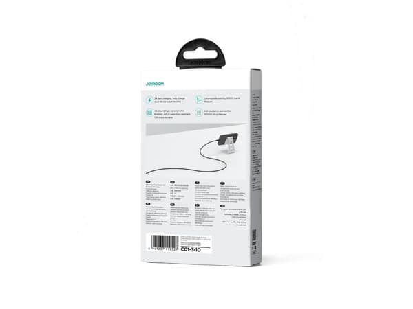 Joyroom multifarvet serie S-A34 USB-A / Lightning 3A kabel 1m - sort
