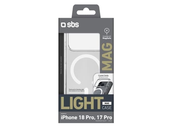 SBS TELIGMAGIP1863PT, Suojus, Apple, iPhone 18 Pro/17 Pro, 16 cm (6.3"), Läpinäkyvä