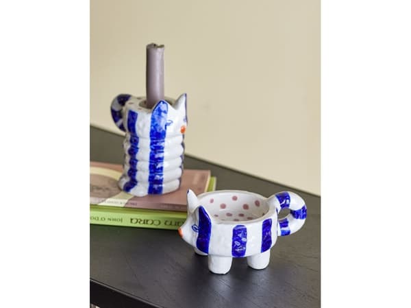 BLOOMINGVILLE Caty ljusstake, blå, stengods