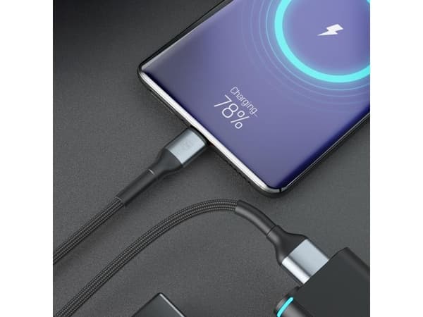Kabel 3MK Hyper Cable N-SERIES USB-A till USB-C 2 m 9V/2A 18 W svart
