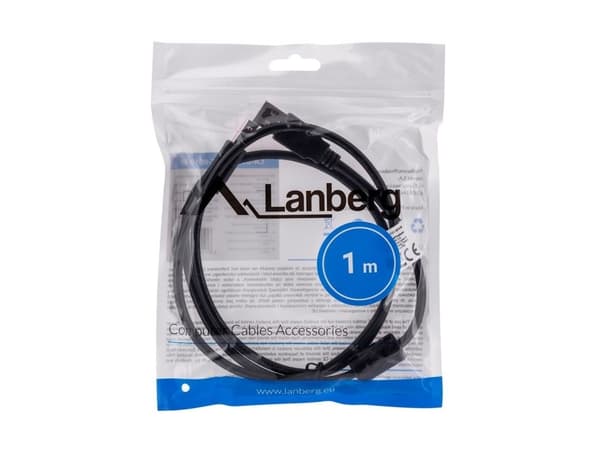 Lanberg - USB-kabel - USB (hann) til USB-type B (hann) - USB 2.0 - 1 m - svart