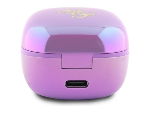 Guess 4G tryckt logotyp Bluetooth TWS-hörlurar + docka - lila