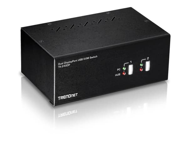 TRENDnet TK-240DP - KVM / audio / USB switch - 2 x KVM / audio / USB - 1 lokalbruger - desktop V2