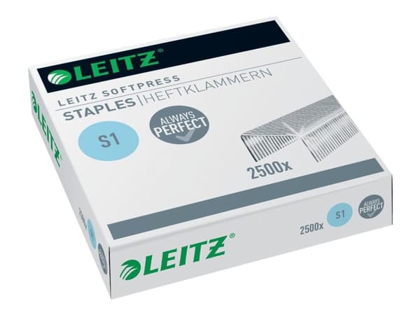 Hæfteklamme Leitz Softpress S1 - (karton/10 æsker á 2500 stk.)
