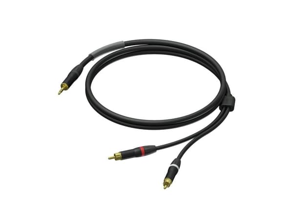 Procab-kabel PRA711/3, 2x 3,5 mm jack (M) til 2x RCA (M), 3 m